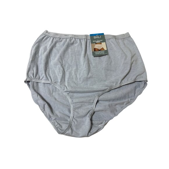Bali 2XL /9 Coverage Briefs Soft Cotton Blend High Waist Underwear Gray - Picture 2 of 8